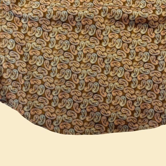 90s paisley mens Italian dress shirt by Como Sport Titanium, size S brown/pink - Picture 10 of 10